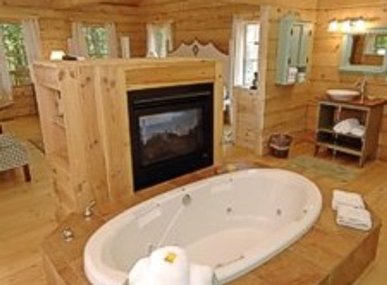 My Cabin at Murphin Ridge - fireplace and whirlpool tub